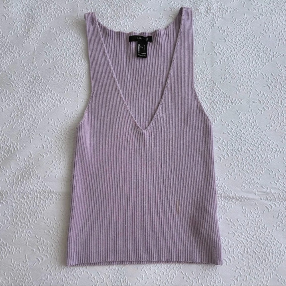 forever 21 purple ribbed tank top